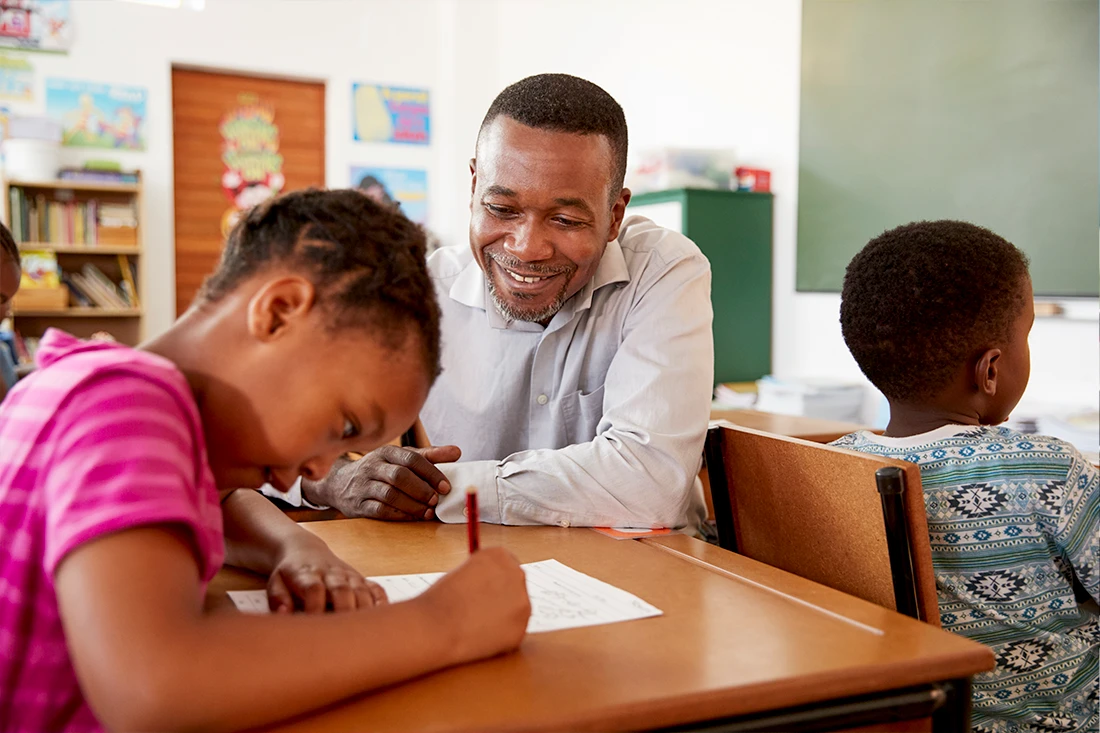 Child in learning activity